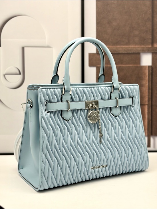 Michael Kors Handbags - Michael Kors Hamilton Medium Satchel Crossbody Bag Pale Blue NWT